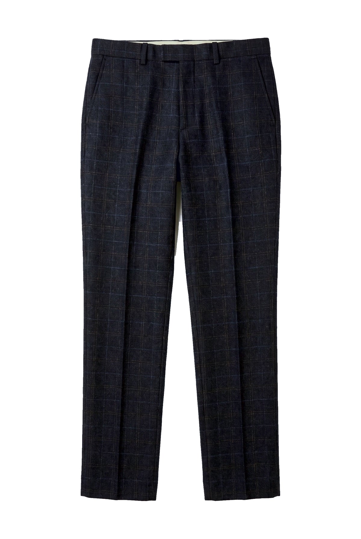 Ryan – Marineblaue Tweed-Karohose für Herren