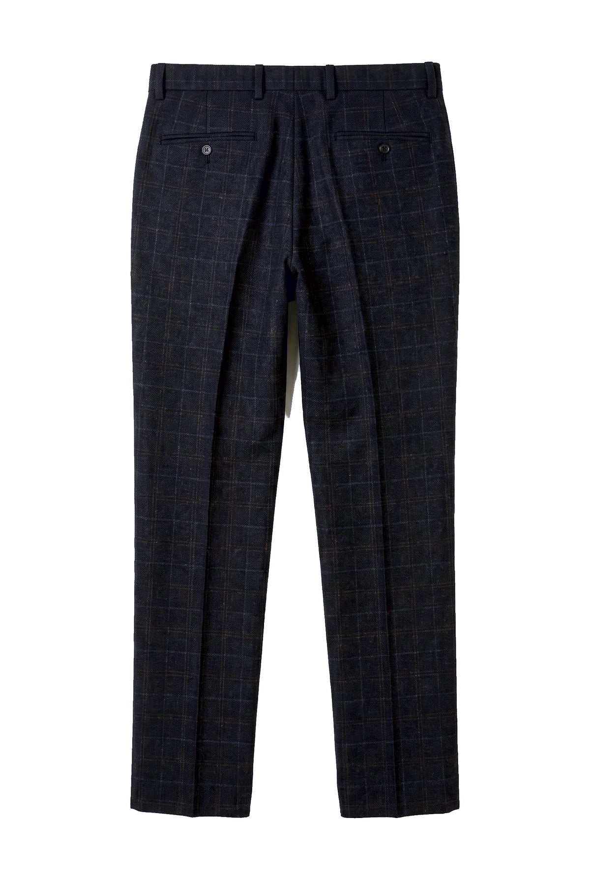 Ryan – Marineblaue Tweed-Karohose für Herren