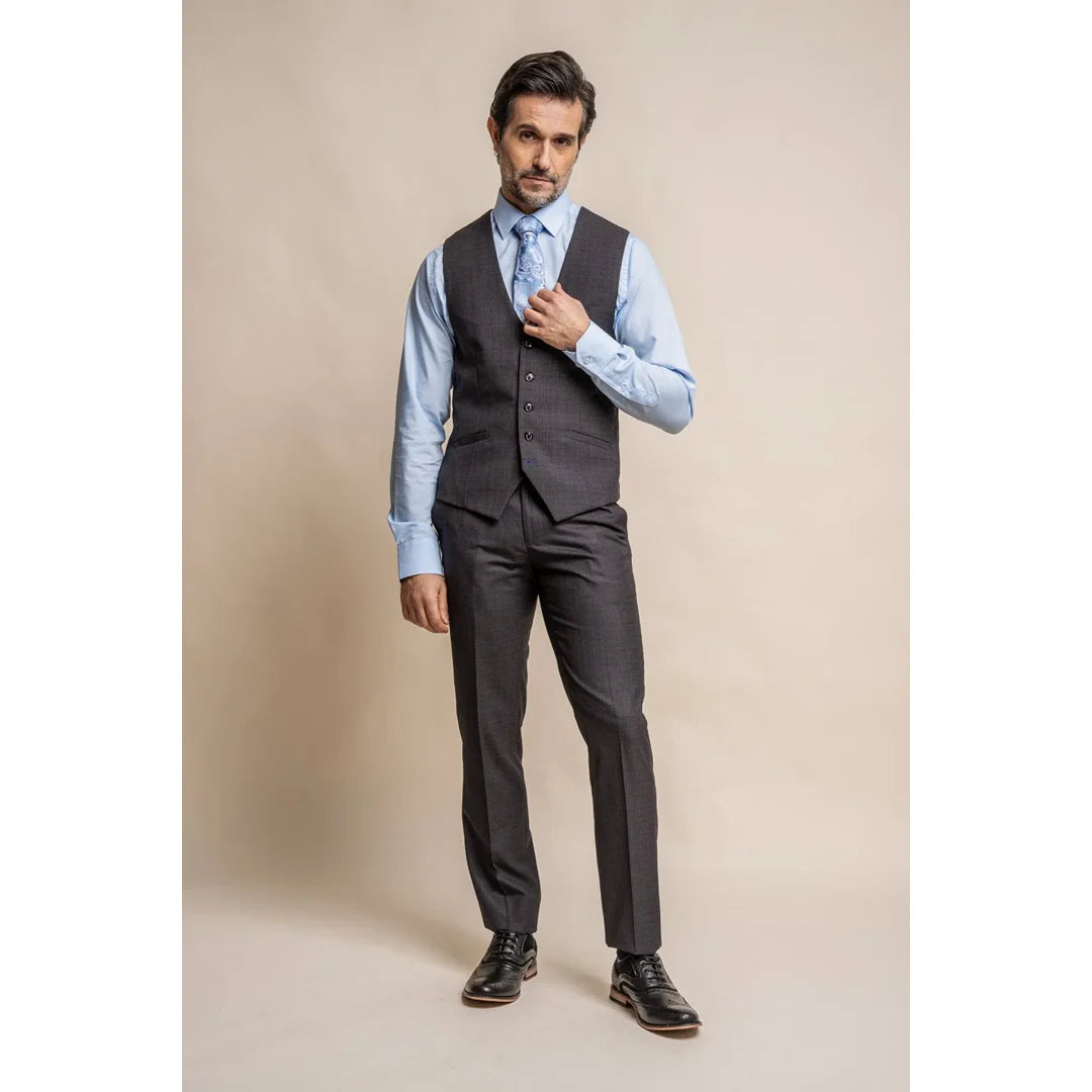 Seeba - Men's Classic Charcoal Waistcoat
