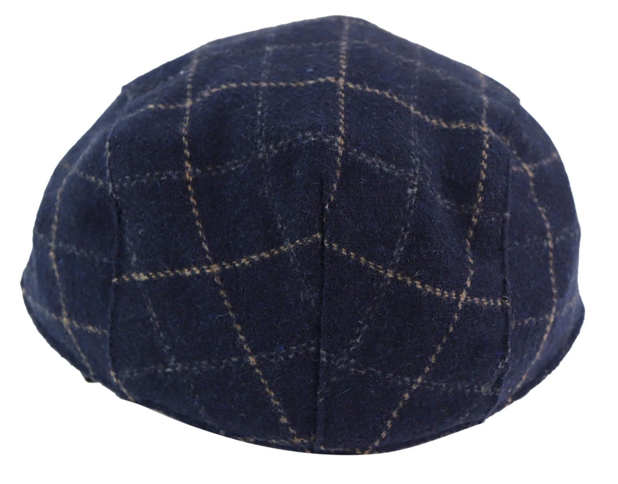Mens Navy-Blue Check Grandad Hat Navy