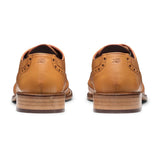 Mens Laced Brogues Shoes Classic Tailoring Tan Brown Vintage Formal Smart