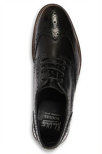 Stokes - Schwarze Herren-Brogue-Schnürschuhe aus Leder