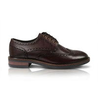Stokes - Braune Herren-Brogue-Schnürschuhe aus Leder mit Flügelkappe