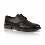 Stokes - Braune Herren-Brogue-Schnürschuhe aus Leder mit Flügelkappe