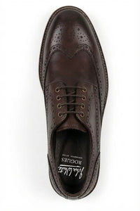 Stokes - Braune Herren-Brogue-Schnürschuhe aus Leder mit Flügelkappe