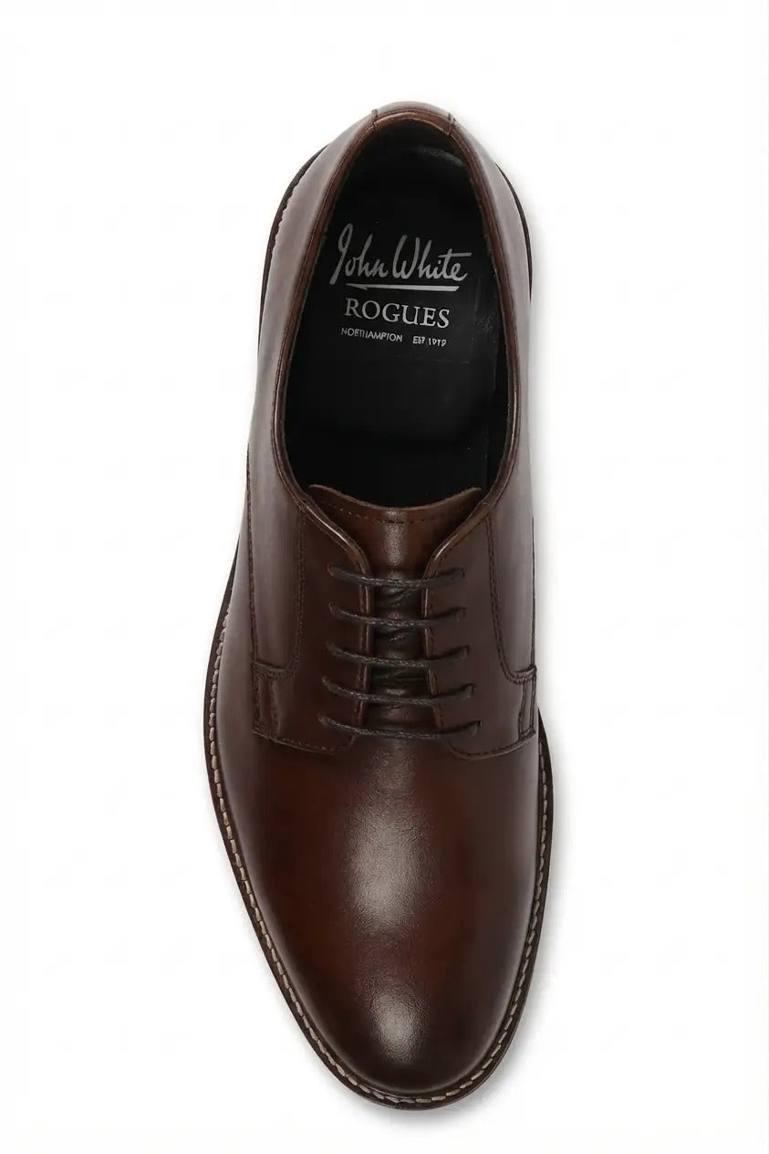 Tanner - Braune Herren-Derby-Schnürschuhe aus Leder mit schlichter Zehenpartie