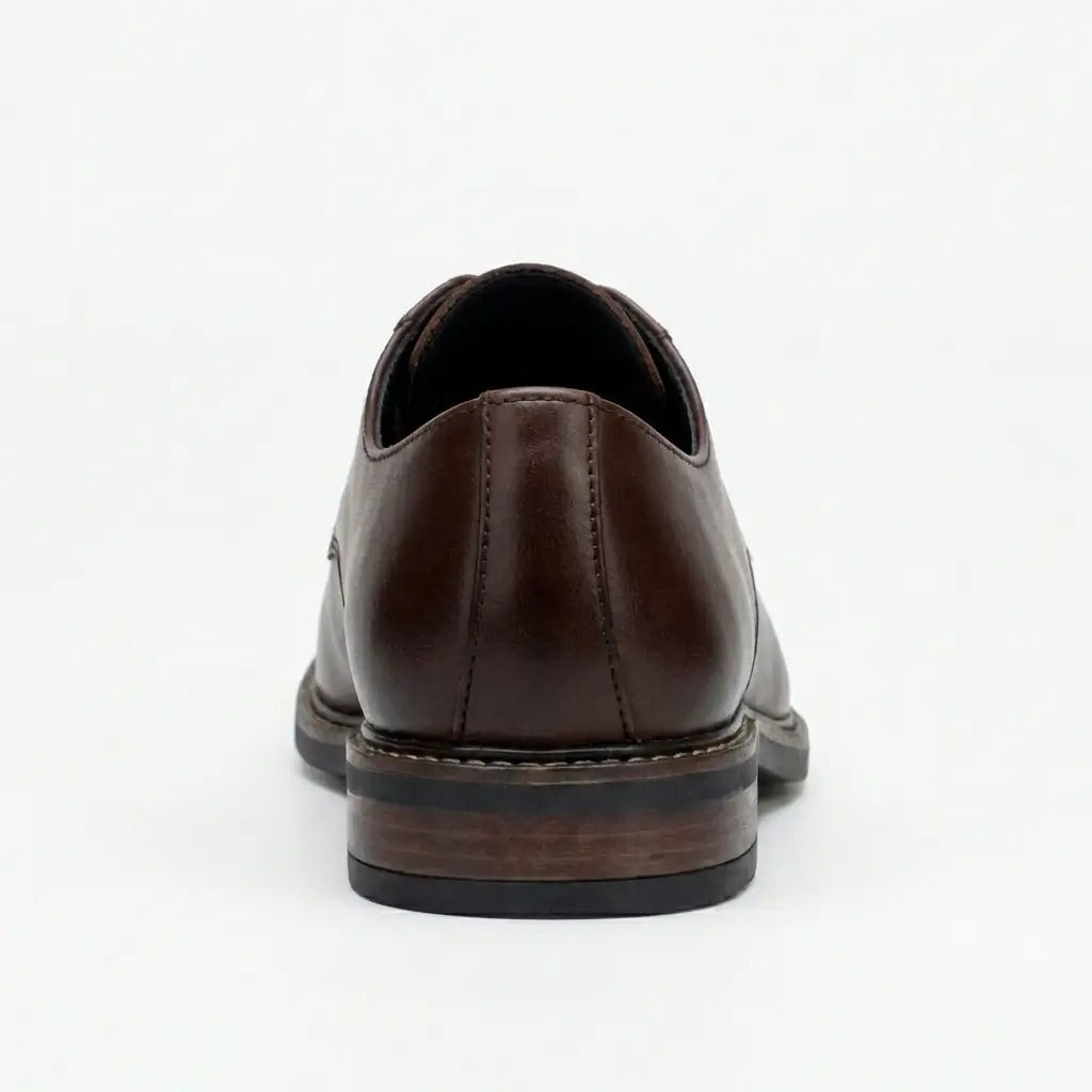 Tanner - Braune Herren-Derby-Schnürschuhe aus Leder mit schlichter Zehenpartie