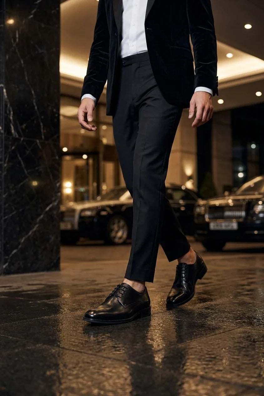 Taylor - Schwarze Herren-Derby-Schnürschuhe aus Leder
