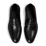 Ted – Schwarze Herren-Penny-Loafer aus Leder im klassischen Mokassin-Stil