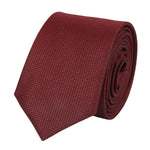 Men's Tie Pocket Sqaure Set Formal Solid Necktie - Wine