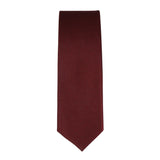 Men's Tie Pocket Sqaure Set Formal Solid Necktie - Wine