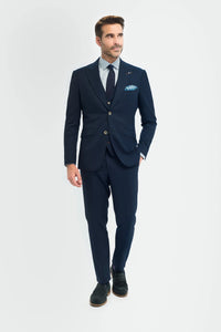 Tropez - Men's 3 Piece Navy Tailored Fit Suit