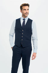 Tropez - Men's 3 Piece Navy Tailored Fit Suit