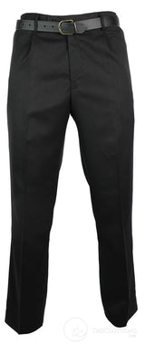 Mens Black Smart Work Office Wedding Trousers W Belt Short Reg Long