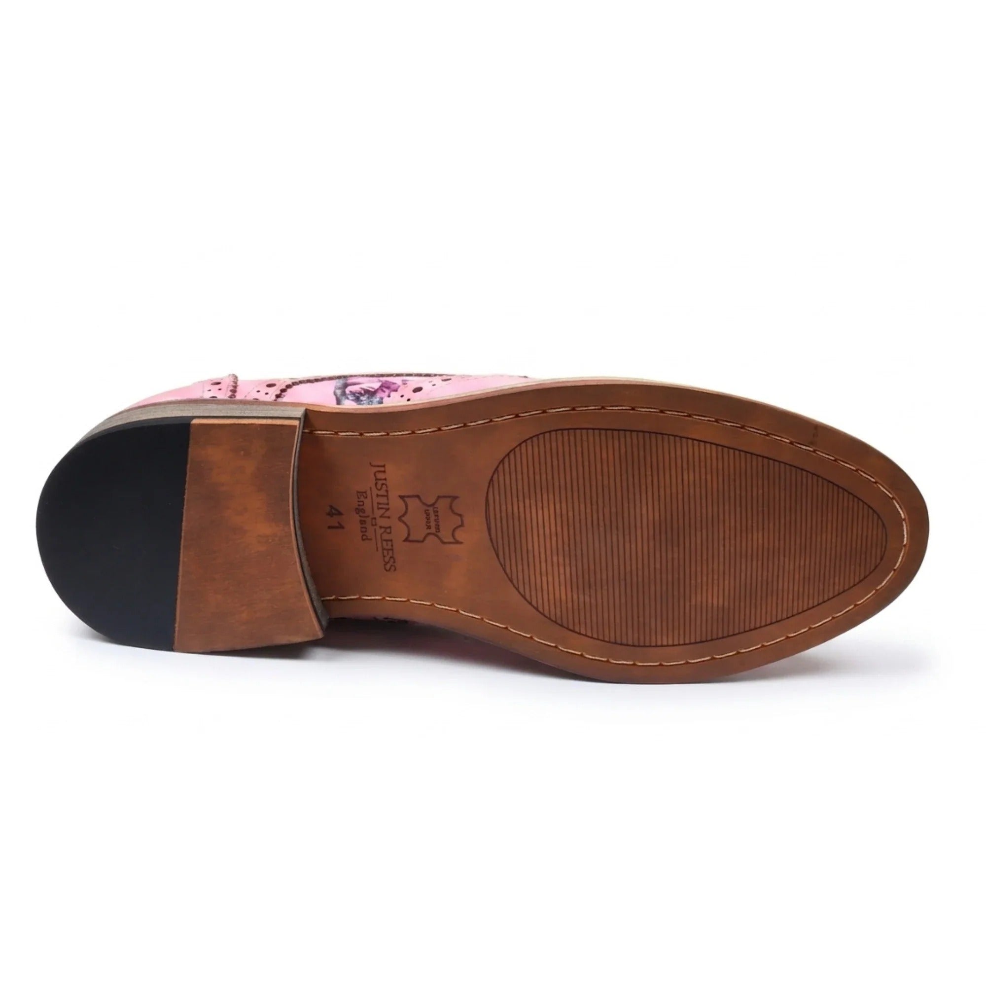 Wolf - Herren-Brogues mit rosa Blumenmuster