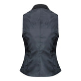 Womens Waistcoat Suit Wool Tweed Elbow Patch 1920s Vintage Classic Black