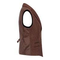 WS-12 - Damen-Tweed-Anzugweste, Fischgrätmuster, Wolle, Rostbraun