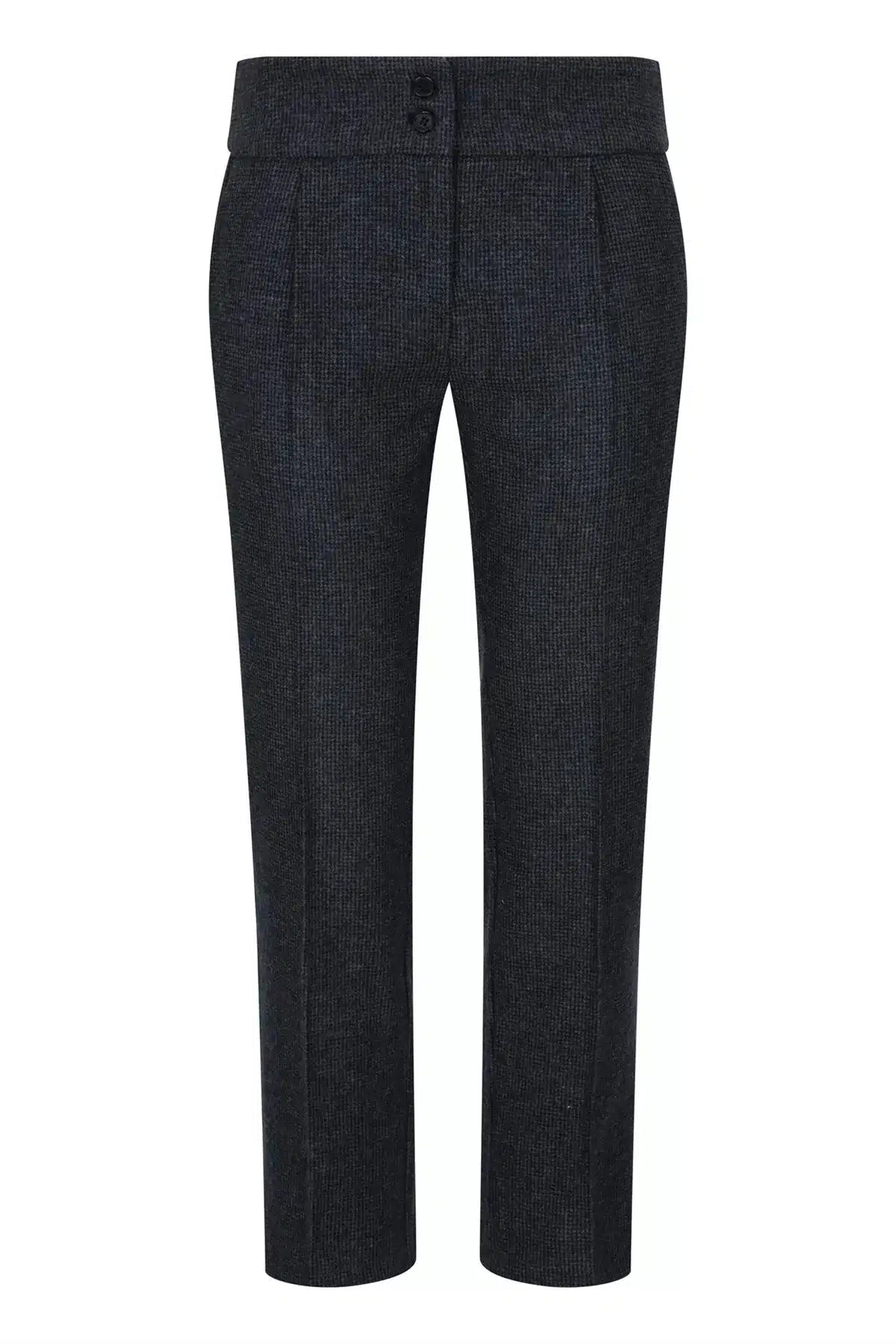 Women Grey Tweed Herringbone Trousers 1920's Peaky Tailored Fit Vintage Retro